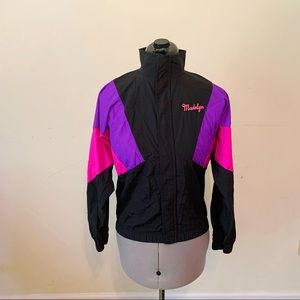 Vintage 90s Color Block Black Madelyn Windbreaker Size Medium